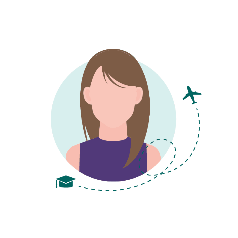 llustration einer Frau mit braunen Haaren.